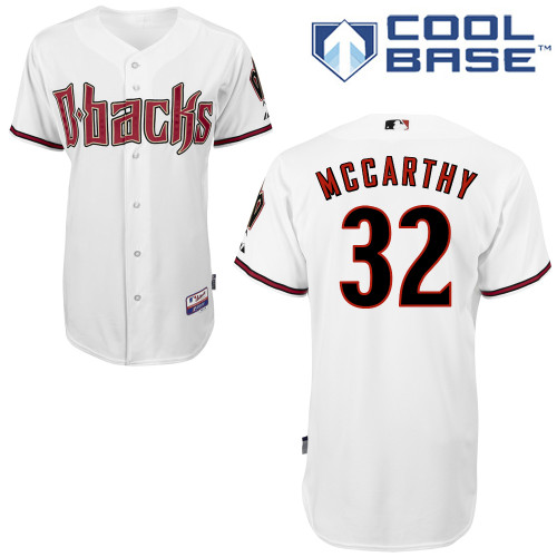 Brandon McCarthy #32 MLB Jersey-Arizona Diamondbacks Men's Authentic Home White Cool Base Baseball Jersey